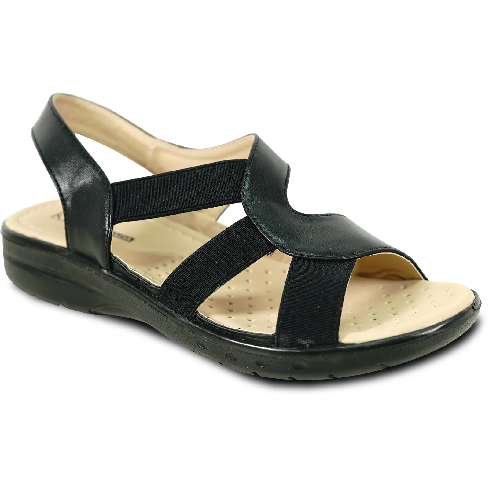 kozi Women Sandal OY3132 Comfort Wedge Sandal Black