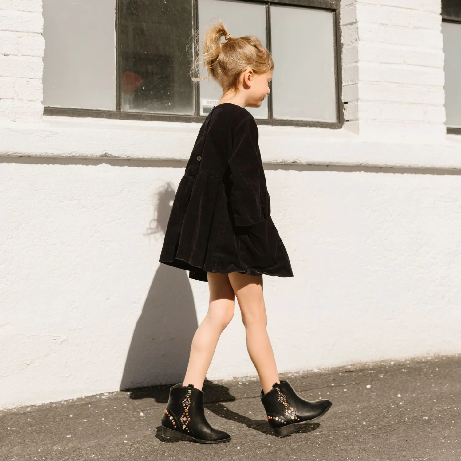 Miss Dallas Gem Western Boot in Black - Kids