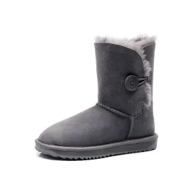 MUBO UGG Women Button Classic UGG BOOTS - Grey