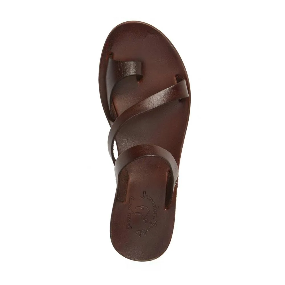 Noah - Leather Slide On Sandal | Brown