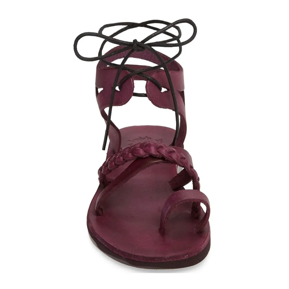 Ramah - Leather Cut Out Sandal | Violet