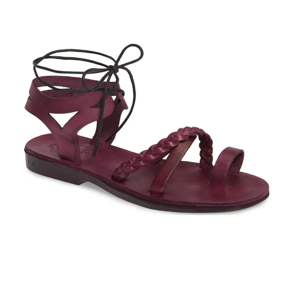 Ramah - Leather Cut Out Sandal | Violet