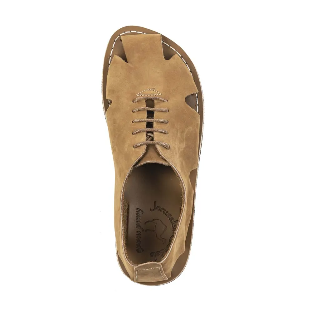 River - Leather Lace-Up Sandal | Tan Nubuck