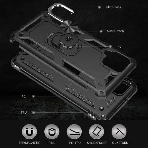 SaharaCase - Military Kickstand Case - for Samsung Galaxy A12 (2021) - Black