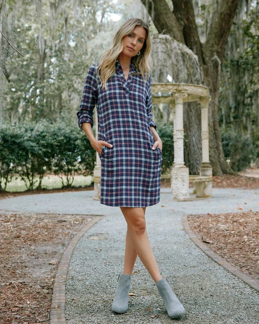 Southern Tide Kamryn Chilly Morning Plaid Dress