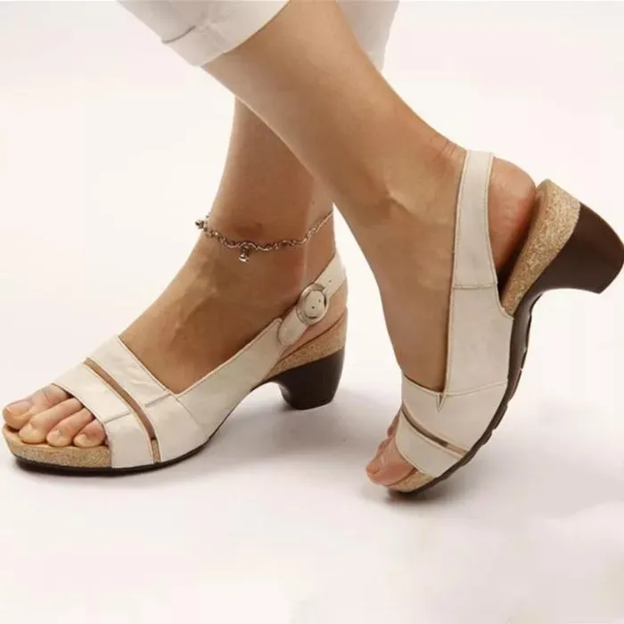 Stylish Ankle Strap Sandals | Low Heel Peep Toe Roman Sandals for Women