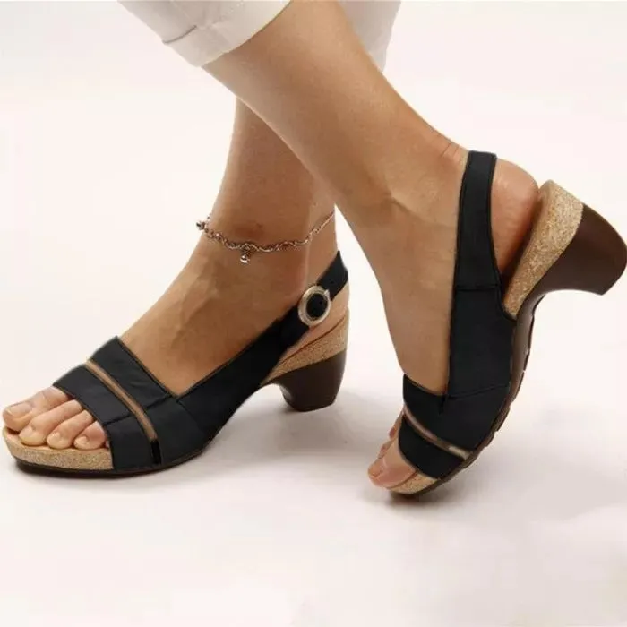 Stylish Ankle Strap Sandals | Low Heel Peep Toe Roman Sandals for Women