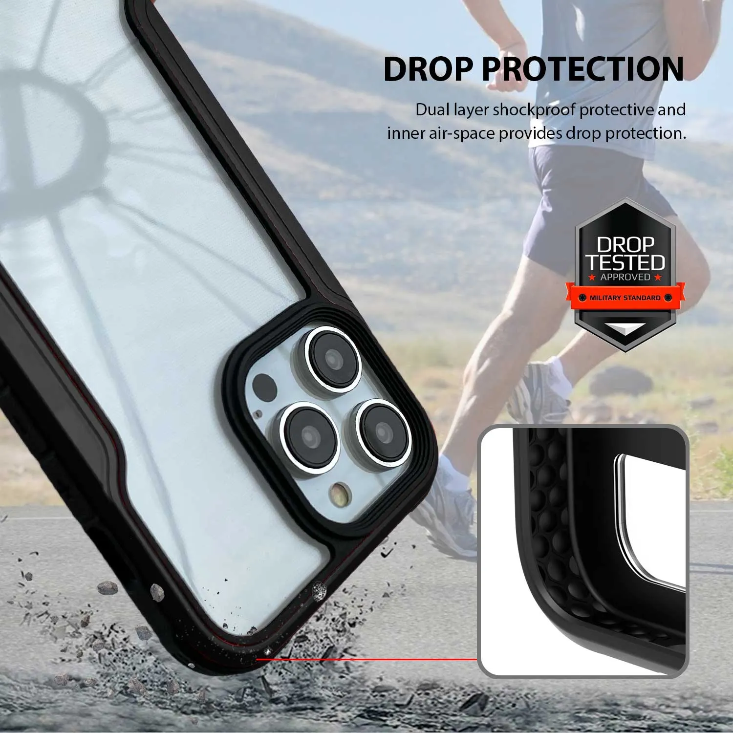 Tough On iPhone 14 Pro Case Iron Shield Black