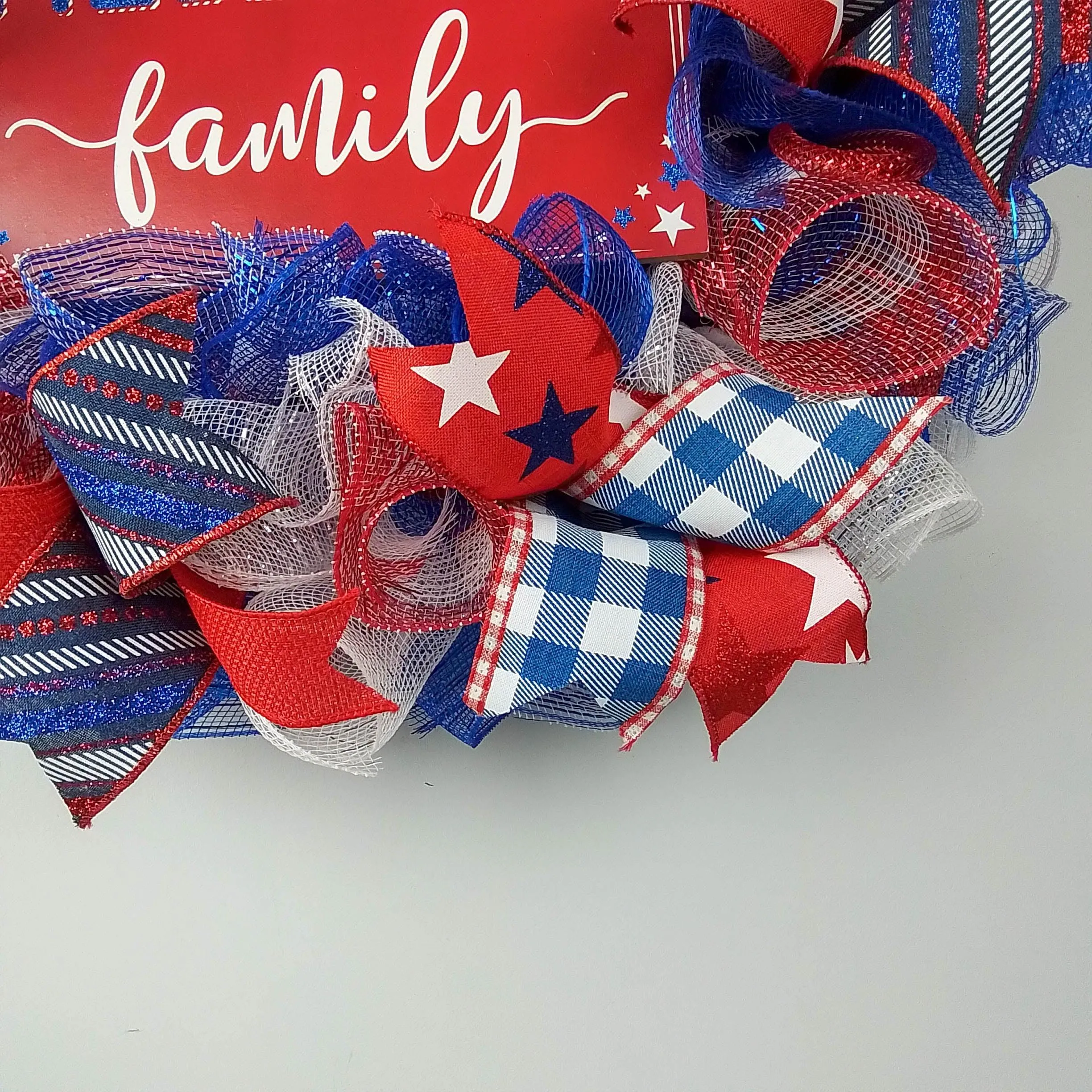 USA Proud Military Family Mesh Door Wreath