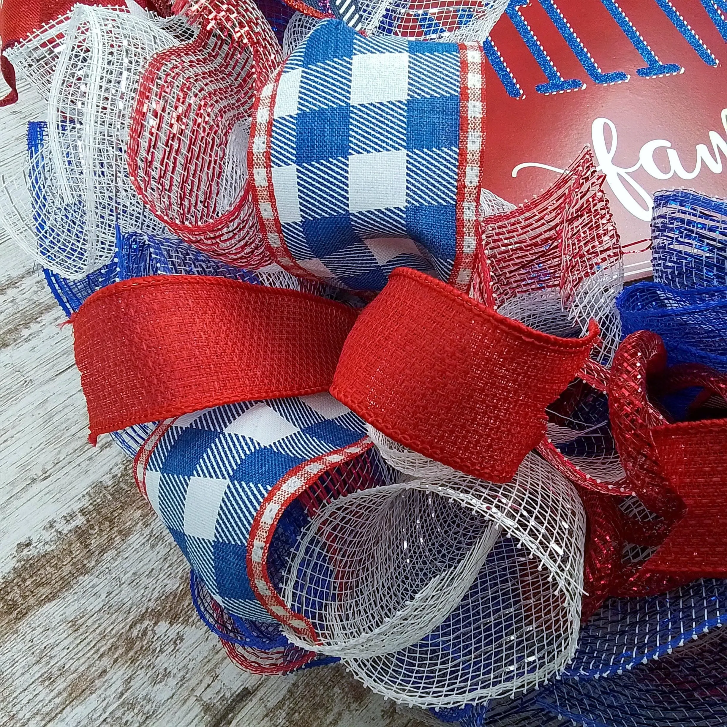 USA Proud Military Family Mesh Door Wreath