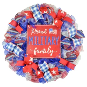 USA Proud Military Family Mesh Door Wreath