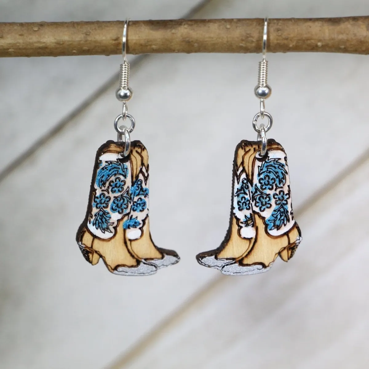 Western Cowboy Boots Dangle Earrings by Cate's Concepts, LLC