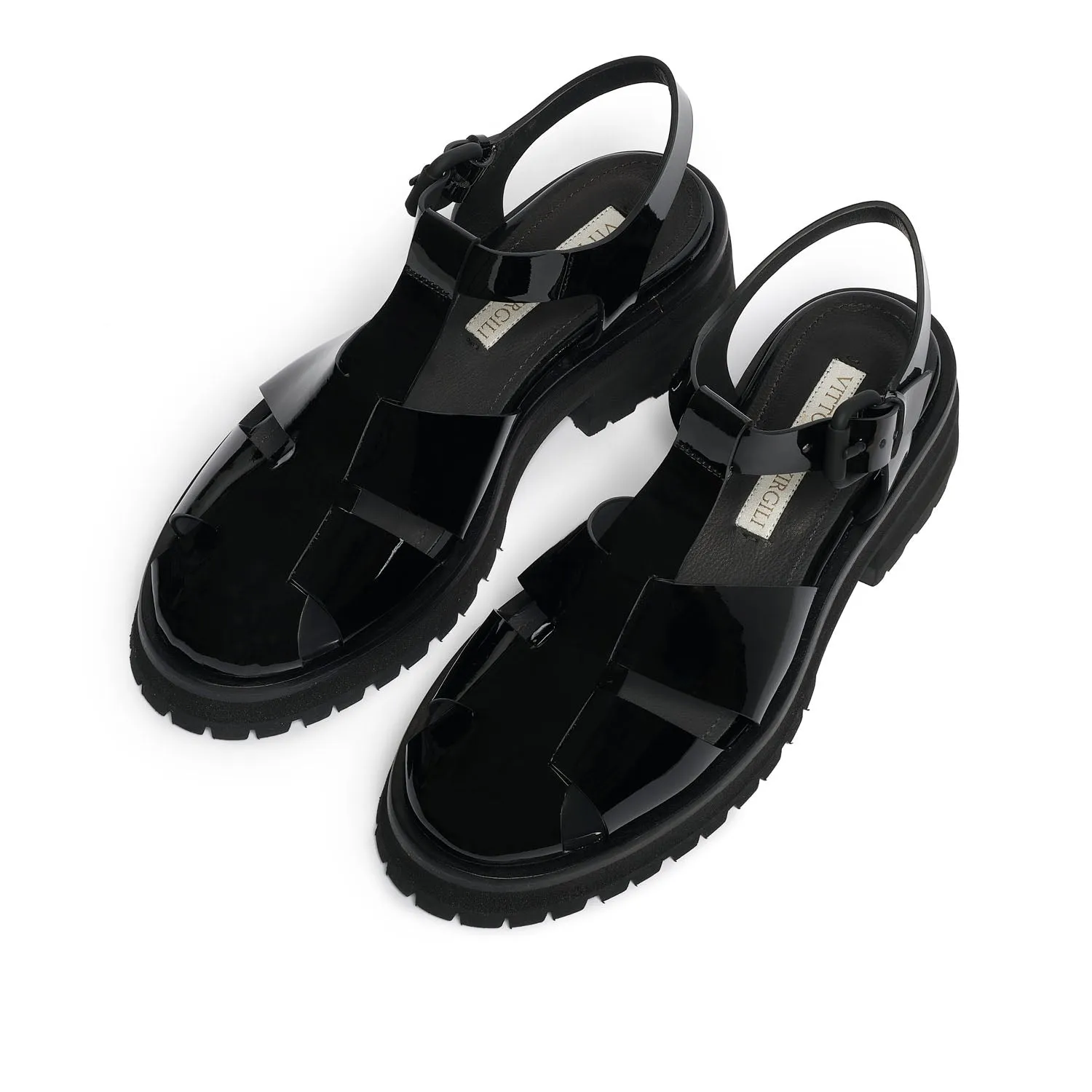 Women's patent leather sandal