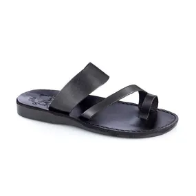 Zohar - Leather Toe Ring Sandal | Black