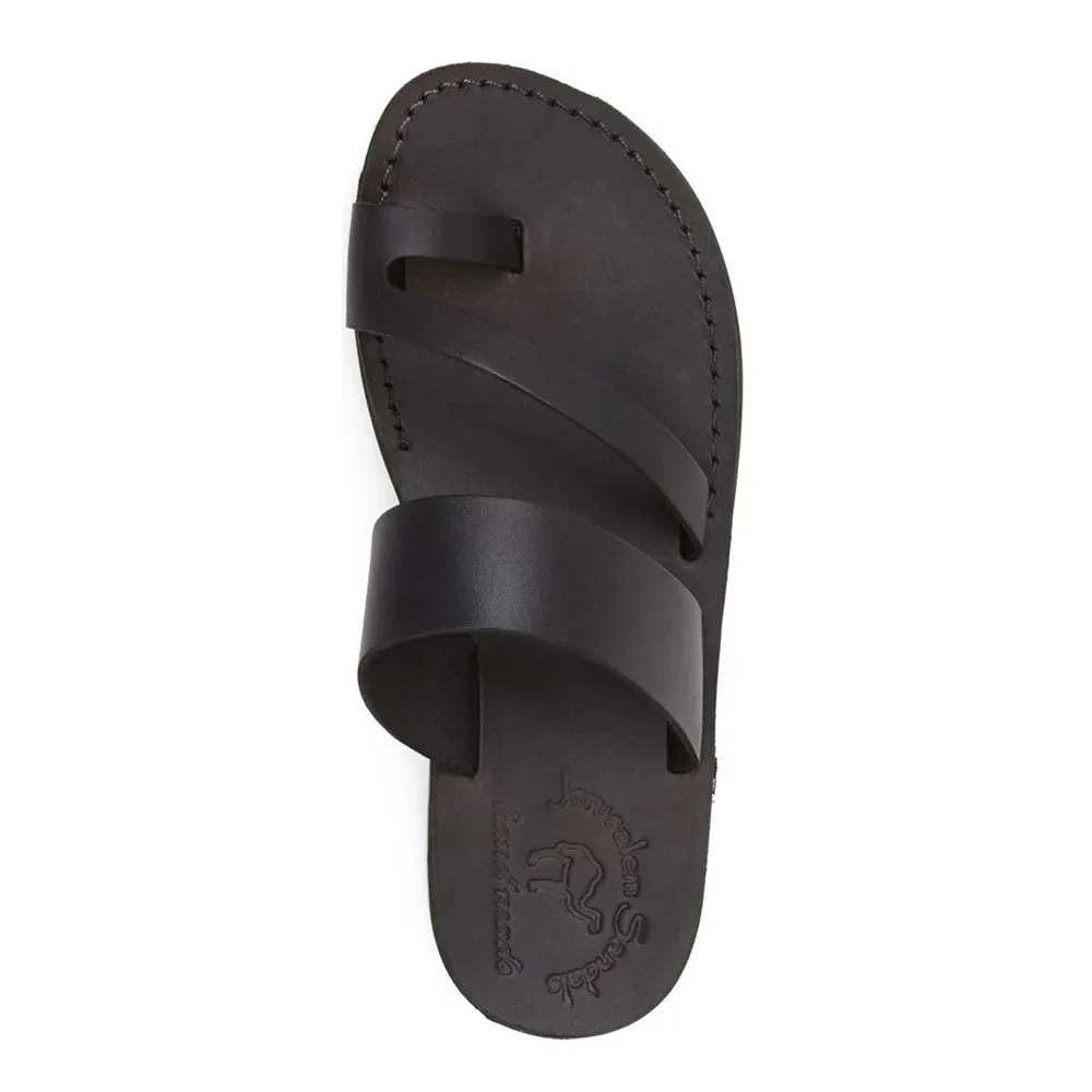 Zohar - Leather Toe Ring Sandal | Black